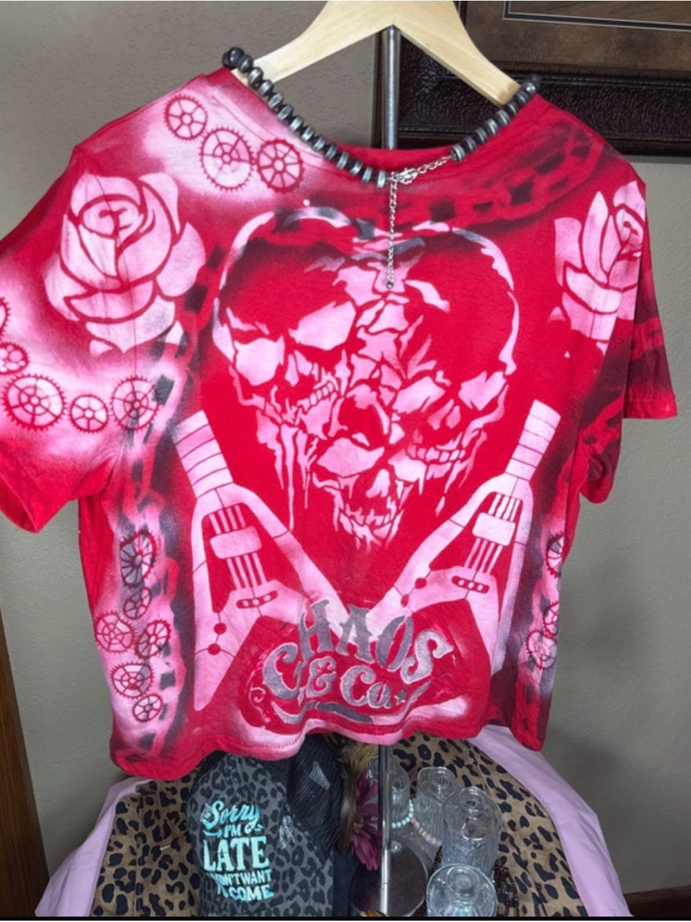 Women’s custom bleach painted Van HalenTour Graphic tee